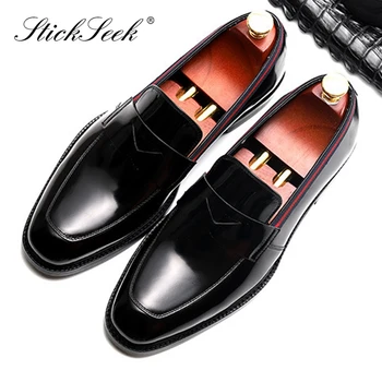 

New Basic Genuine Leather Formal Dress Men's Office Shoes Round Toe Slip on Handmade Comfortable Casual Business Loafers SG153