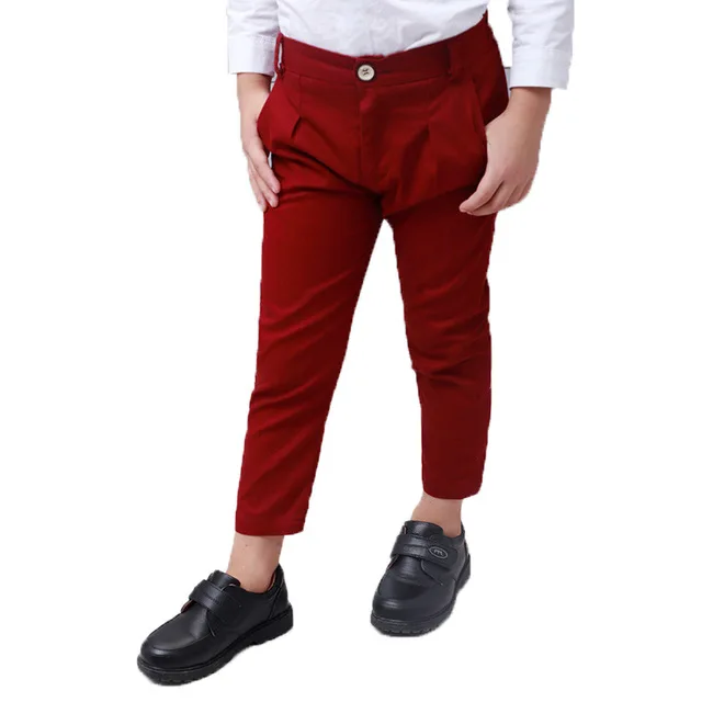 Spring Autumn Boys Pants Children Kids Formal Trousers Cotton Fashion