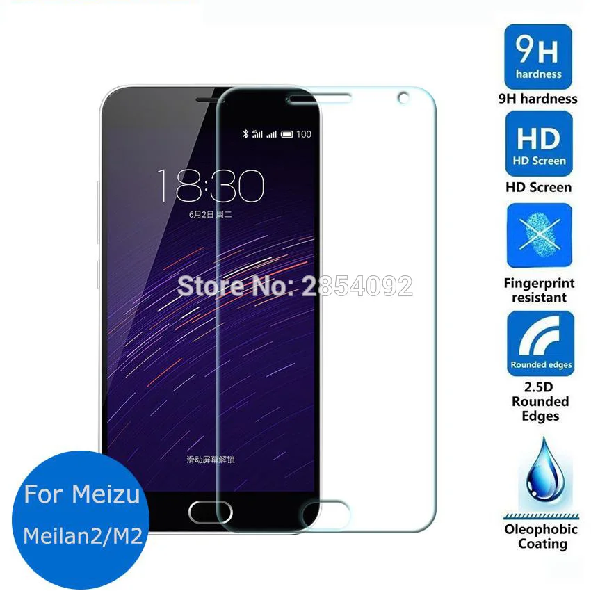 Meizu m2 mini Tempered Glass LCD Screen Protector 2.5 9h Safety Protective Film on Meilan M 2 M578 M578A M578U M578M | Мобильные