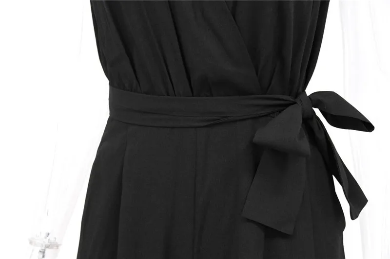 2017 Europe and the United States new pants wide leg jumpsuit sleeveless V-neck dress pants (11)