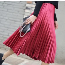 Sherhure, элегантные женские летние длинные юбки, модный дизайн, Женская плиссированная юбка с высокой талией, Женская юбка миди, Faldas Mujer Saias