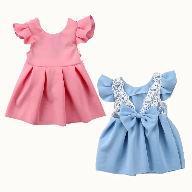 

Lovely Baby Girl Toddler Lace Princess Wedding Tutu Dresses Girls Kids Ruffles Ball Gown Bowknot Party Summer Dress Sundress