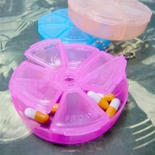 New Kids Adults Round 7 Slot Health Pill Box Case Medicine Drug Organizer Portable Pill Case Organizer Medicine Container