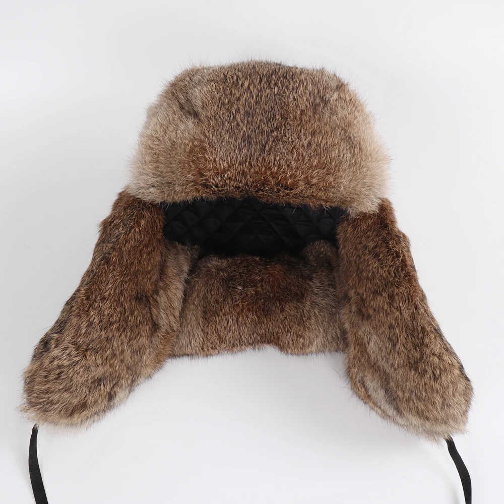 帽子 Real fur cap 100% Real Genuine Mink Fur Knit Soft Fur Hat Men's Skullcap Hat
