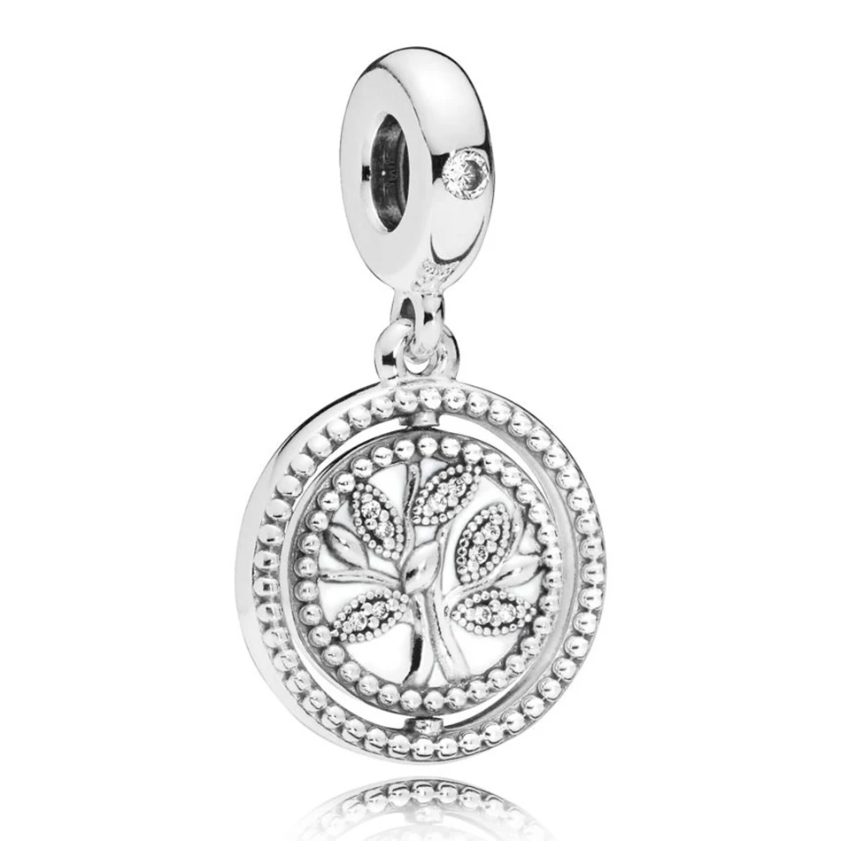 

Authentic 925 Silver DIY Jewelry Tree of Life Dangle Charm fit Lady Bracelet Bangle Enamel