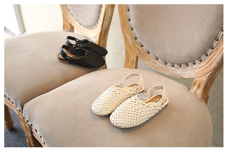 Claladoudou/13-18,5 см; брендовые плетеные летние сандалии для девочек; детская обувь для маленьких девочек; мягкая детская пляжная обувь принцессы