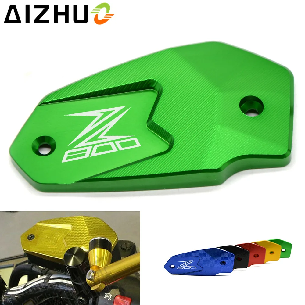 For Kawasaki Z800 Z 800 Motorcycle Front Cylinder Fluid Reservoir Cover CNC Aluminum Moto Motorbike Accessories With Z800 LOGO