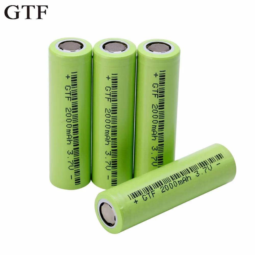 Batteria Ricaricabile Al Litio Gtf 18650 3.7V 2000Mah Batterie Al Litio Bateria Agli Ioni Di Litio Per Torcia Elettrica Mobile