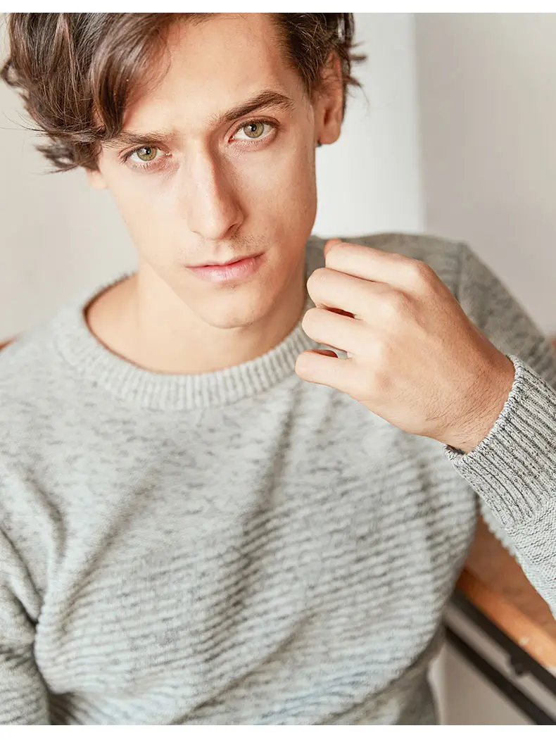 MuLs Brand Crew-Neck Sweater Men Pullover Autumn Winter Thick knit Stripe Male Sweater Jumpers Cotton O Man knitwear 2019 Spirng 5