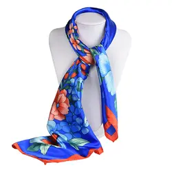 90 см * 90 см Новинка весны 2017 года поступление бренд Стиль Для женщин мода Шелковый полиэстер квадратный шарф большой Размеры шелковый