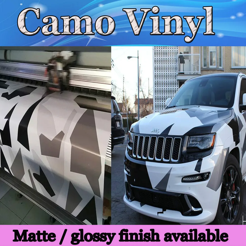 Matte &amp; Glossy Arctic Camo Vinyl Wrap Film Pixel Car Wrap ...