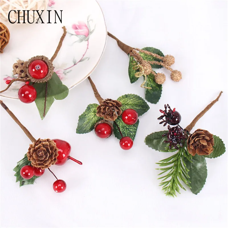 Маленький искусственный цветок Рождественская Сумочка Pinecone DIY аксессуары для