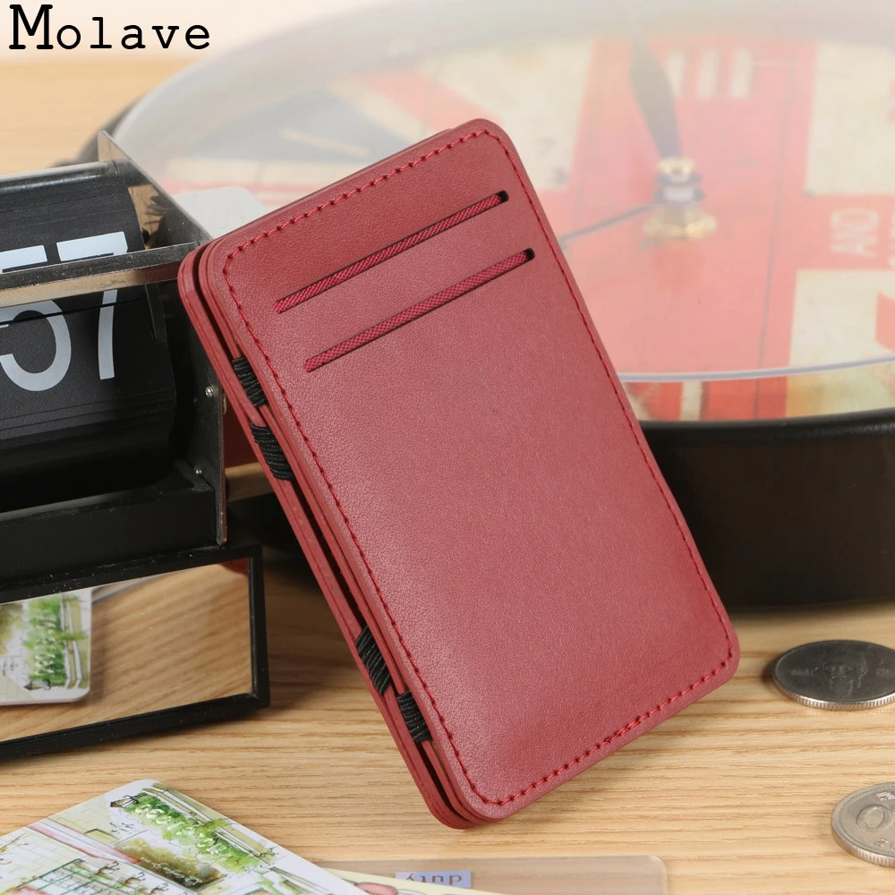 Molave кошелек мини нейтральной магии Двойные кожаный держатель карты кошелек деньги высокого качества Короткие Бизнес бумажник мужчины dec20