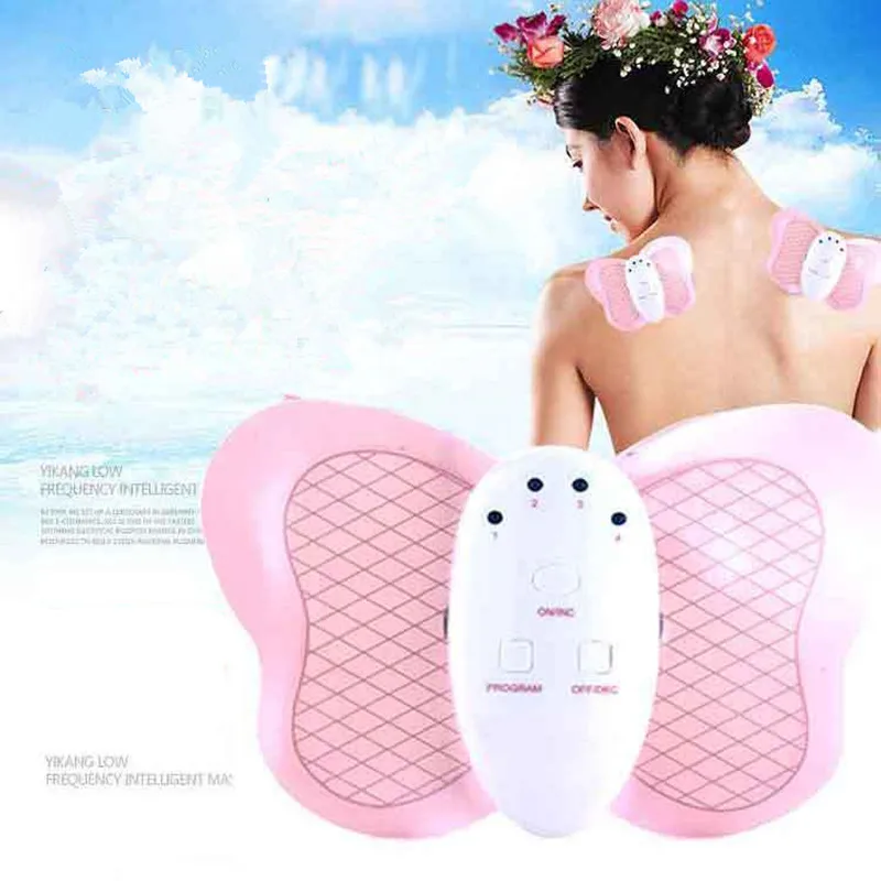 ФОТО ebeau Mini Full Body Massager Compact Portable Butterfly Shape Low Frequency Pulse Massage Relax  To Lose Weight And Burn Fat 