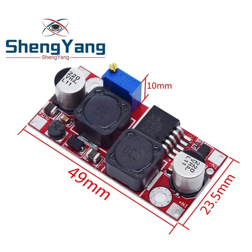 ShengYang 1 шт. повышающий понижающий DC-DC Регулируемый понижающий преобразователь XL6009 модуль питания 20 Вт 5-32 В до 1,2-35 в