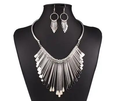 Чокер с кристаллами разноцветные колье большие Collares tnicos Хрустальная богемная люстра boho бирюзовое ожерелье Этническая bijoux femme mujer collares grandes etnicos - Окраска металла: 3-silver