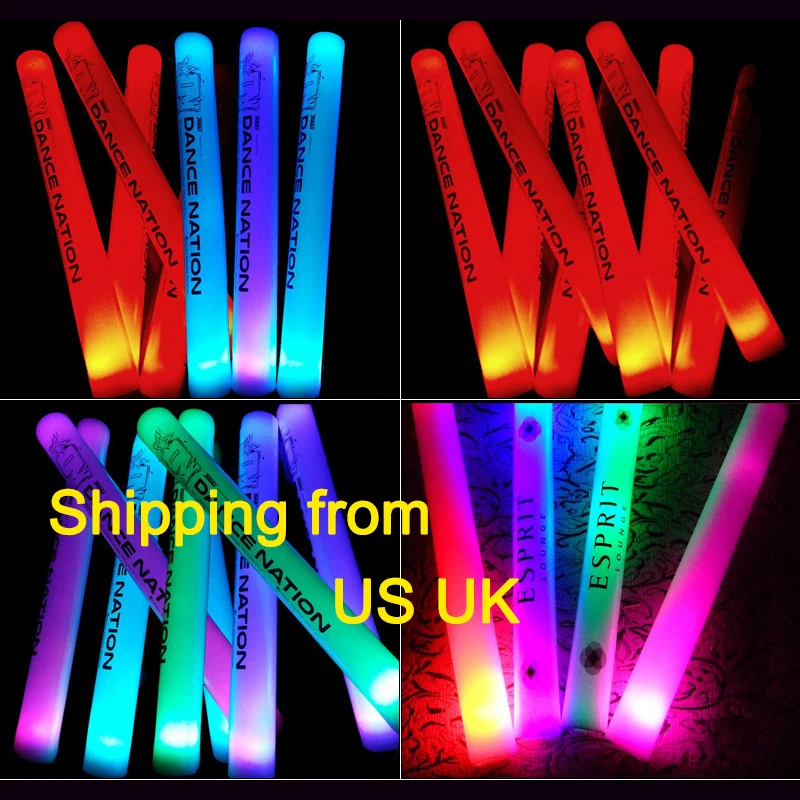 

12pcs Colorful Flashing LED Glow Stick Light Up LED Light Stick For Wedding Birthday Party Cheering Sticks Wedding LED Light
