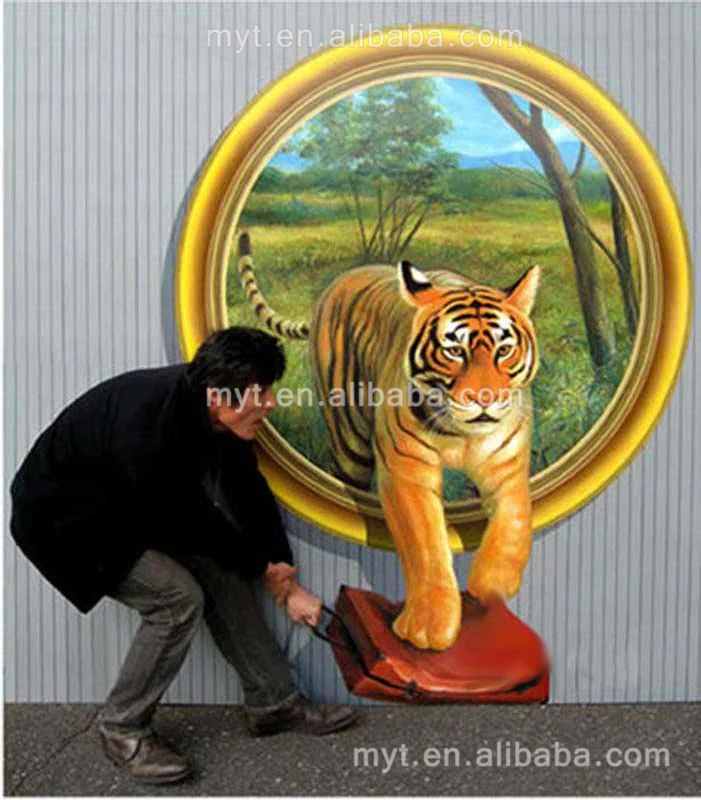 

3D Wall Art Chinese Painting Handpainted Tiger Runing Out Oil Painting on Canvas Wall Pictures Home Decoration no Framed