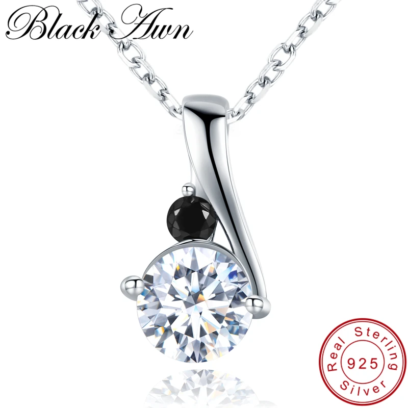 

Black Awn Romantic Arrive 925 Sterling Silver Fine Jewelry Trendy Engagement necklaces & pendants for Women Bijoux Femme KK030