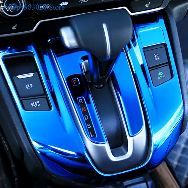 Gear Shift Knob Case Cover Trim Carbon Fiber Blue For Toyota Corolla 2014-2017