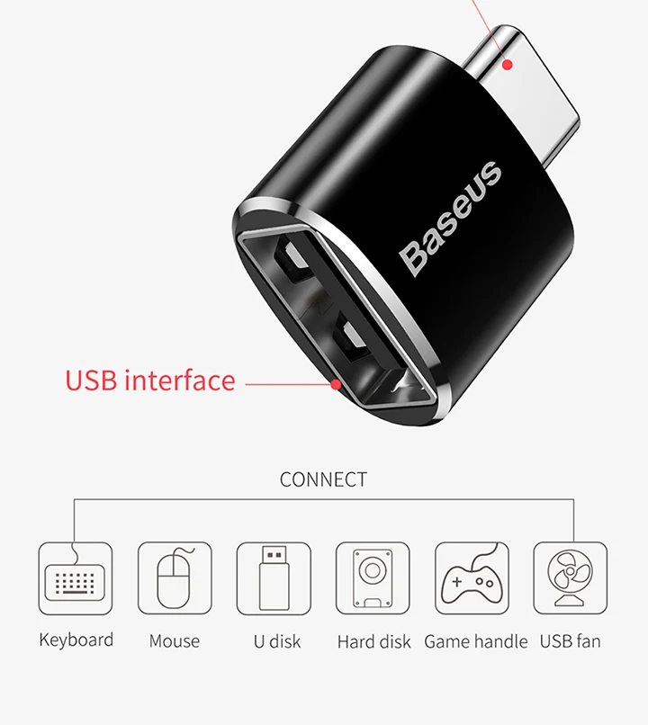 Baseus Micro USB Type C OTG Adapter Mini usb c Male to Micro usb Female otg Adapter Micro USB to USB C for date transmission charger 100w