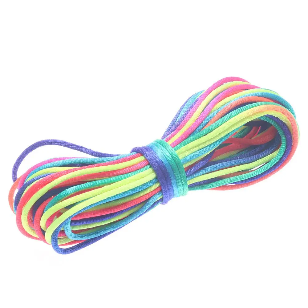 10 yard Rainbow 2MM Rattail Satin Cord Macrame Beading Nylon Chinese
