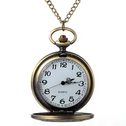 Винтажные бронзовые, в стиле стимпанк карманные часы римские цифры Кварцевые ожерелье карманные часы цепочка мужские и женские часы
