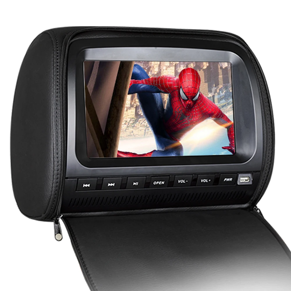 RoverOne 2 шт. X " HD сенсорный экран автомобильный подголовник dvd-плеер монитор с крышкой на молнии/USB/SD/IR/FM передатчик+ 2 ИК-наушники