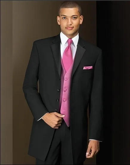 

New Style Groom Tuxedo Four Buttons Groomsmen Notch Lapel Wedding/Dinner Suits Best Man Bridegroom (Jacket+Pants+Tie+Vest) B249