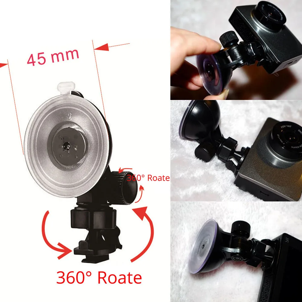 

Car DVR Holder Mount Suction Cup Holder Stand 360 Degree Rotation for xiaomi yi DVR Holder