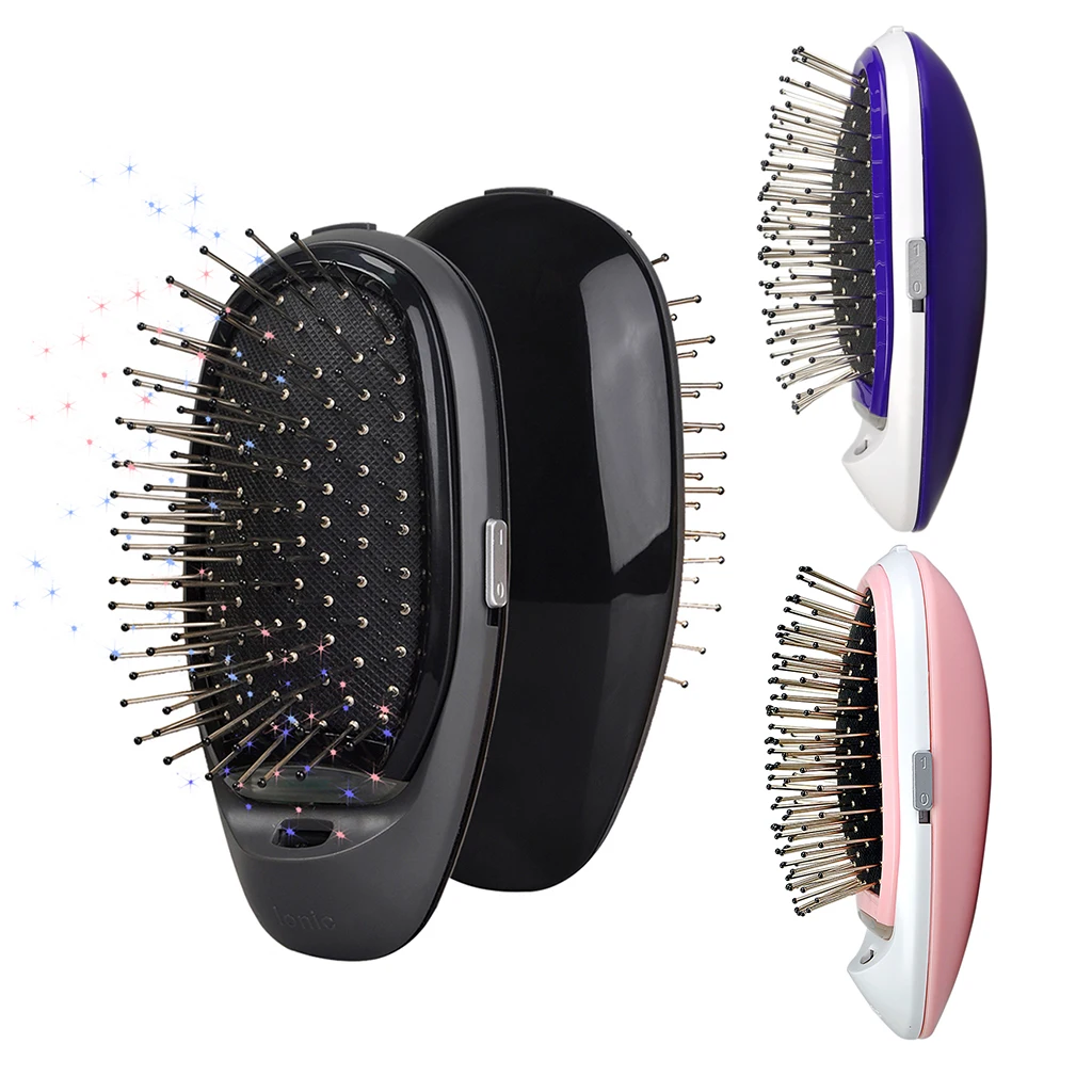 

ELECTRIC NEGATIVE IONIC HAIRBRUSH W/ ElASTIC AIR CUSHION & STRETCHY GEL PIN