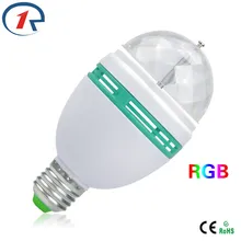 ZjRight led bulb e27 smart bulb AUTO Rotation RGB 3W led light bulbs DJ Disco holiday Xmas home party color changing light bulbs