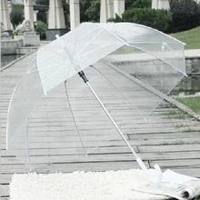 New Retail 1Pcs Color Transparent Umbrella Rain Women Semi-automatic Umbrellas High Quality#S554