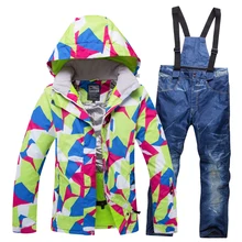 Riviyele Женская лыжная куртка брюки сноуборд костюм ветрозащитный водонепроницаемый спорт на открытом воздухе одежда катания на лыжах супер теплая одежда брюки женские