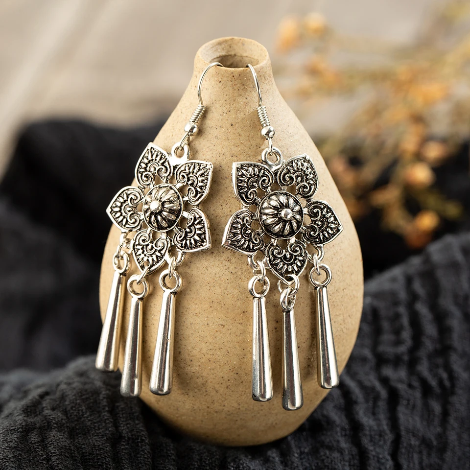 Женские Висячие серьги в этническом стиле Boho серебряные на свадебную вечеринку