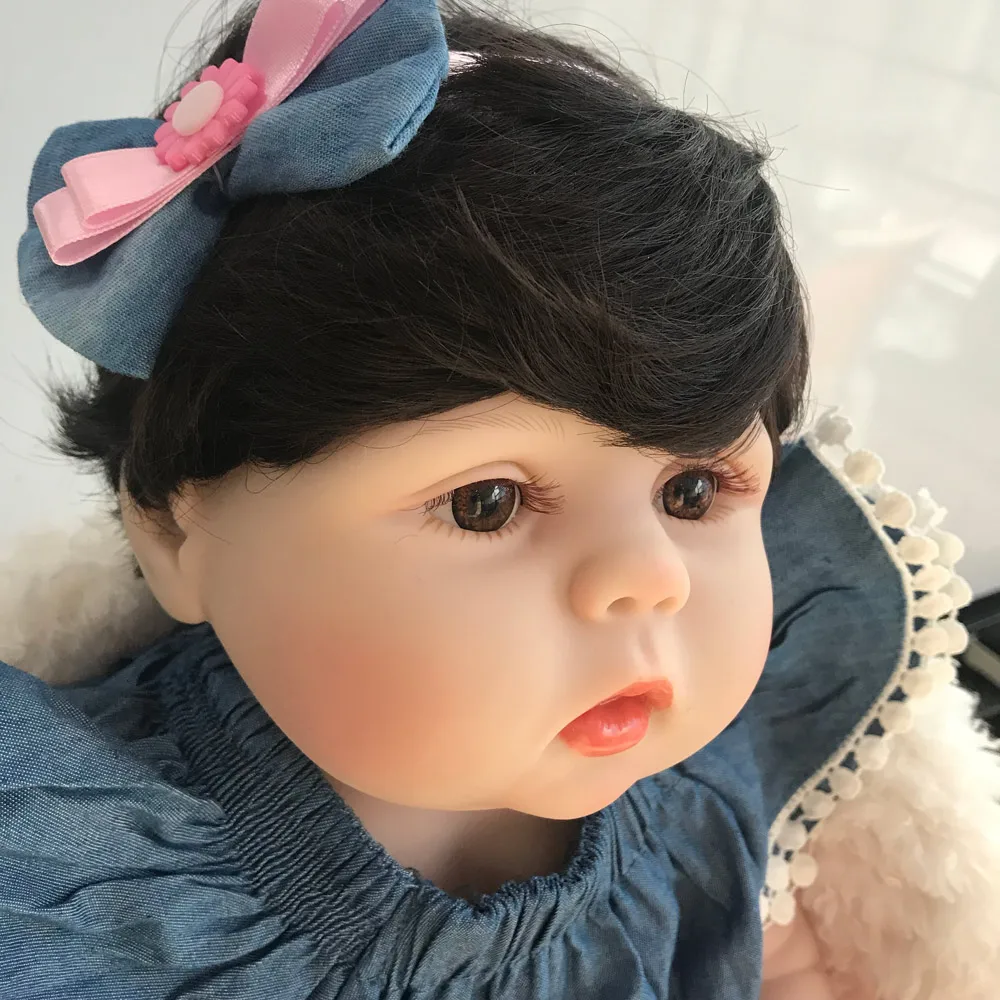 NPKDOLL 22 дюймов Reborn Baby Doll реалистичные полностью Vinly Lucy игрушки для ванной дети Playmate мягкий силиконовый Рождественский подарок 55 см