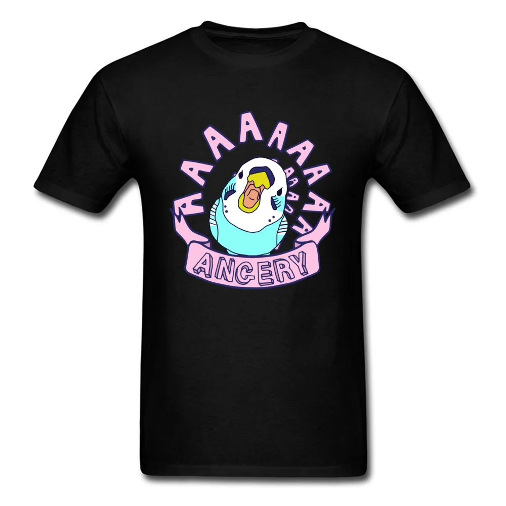Tops T Shirt angery budgie VALENTINE DAY Short Sleeve Pure Cotton Round Collar Boy Tshirts Simple Style T Shirt Hip Hop angery budgie black