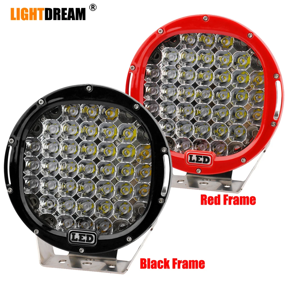 

185W led work light 9" inch Round 37 LEDs Roof Driving Headlight 4x4 Led Off Road Spotlights Black Red Led Work Lights x1pc