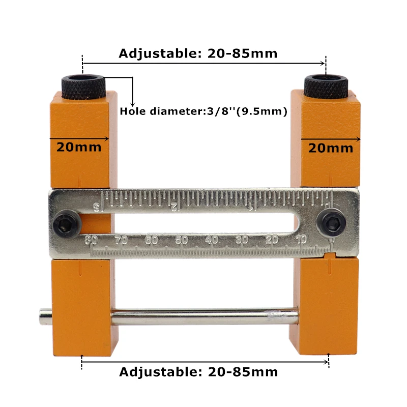 Регулируемый карманный набор сверл 20-85 мм ширина угла сверления Дырокол локатор джиг для DIY Деревообработка столярных изделий инструменты