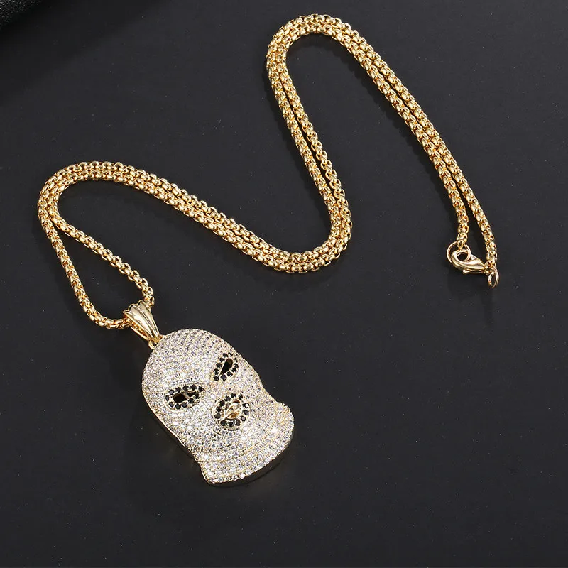 Iced Out антитеррористический головной убор подвеска ожерелья с золотой цепочкой Новое поступление хип-хоп ювелирные изделия