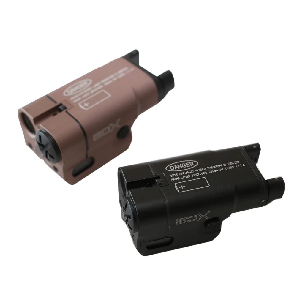 

Tactical XC2 Laser Light Compact Pistol Flashlight With Red Dot Laser LED MINI White Light 200 Lumens Airsoft Flashlight