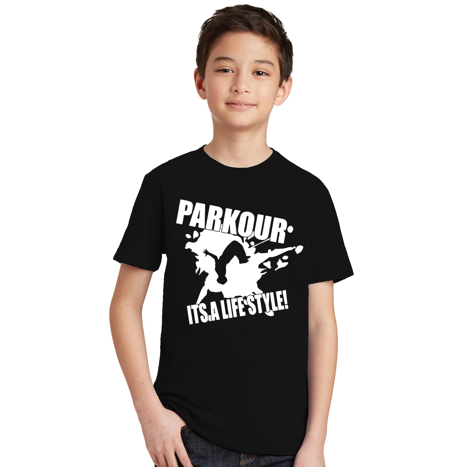 

Parkour T Shirt Kids Short Sleeve T-shirt Teen Cotton Shirt 2018 New O-Neck Casual Children Tshirt Brand Parkour Its A Lifestyle