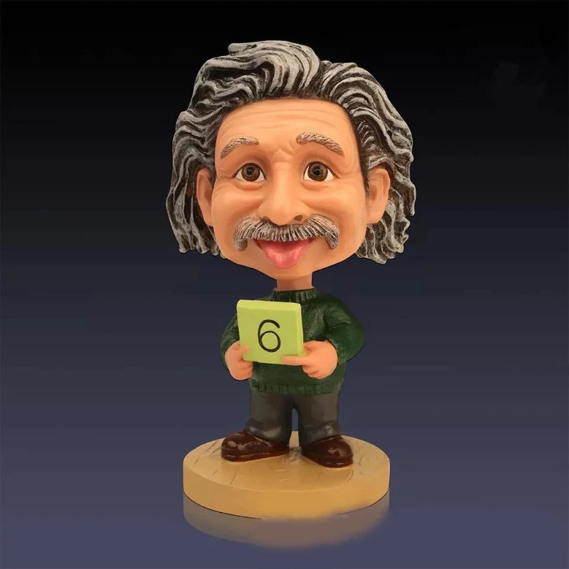 Einstein artesanías ornamentos estatua personalidad de resina creativa coche escritorio decoración adorno estatua para cumpleaños regalo de Acción de Gracias