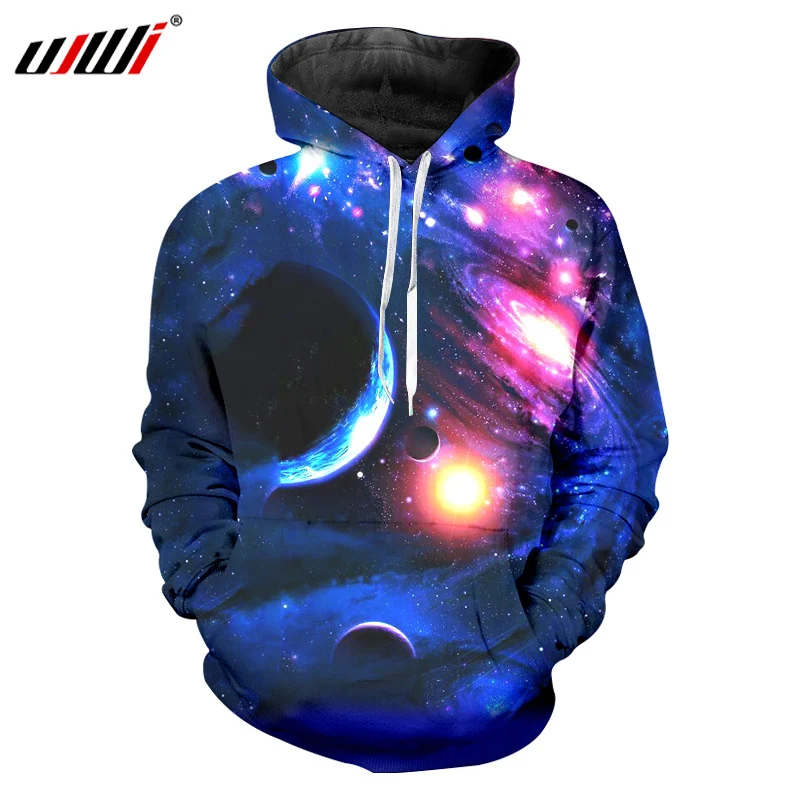 

UJWI New Fashion 3D Space Galaxy Sweats Mens Hoodies With Hat Printing Stars Nebula Fall Winter Crewneck Hoodies Hoody Tops 6xl