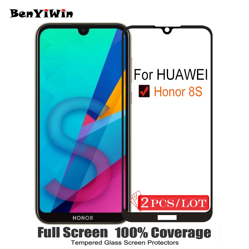 

2PCS 100% Original Full Cover Screen Protector on Protective Glass For Huawei Honor 8S Tempered Glass Case For KSE LX9 5.71 Film