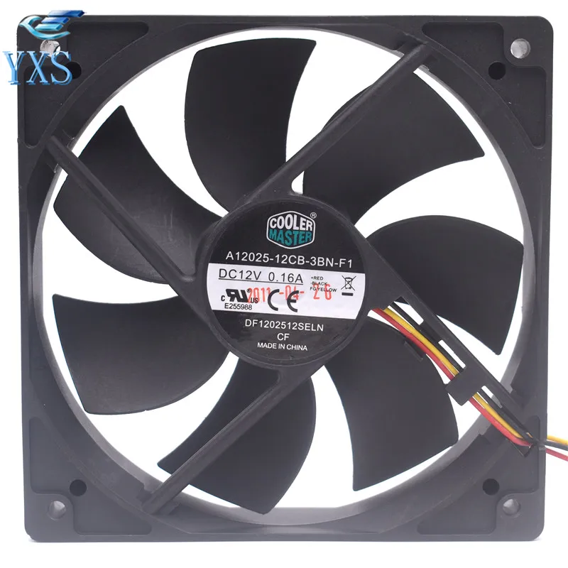 

A12025-12CB-3BN-F1 12cm 12025 120*120*25mm DC 12V 0.16A 1.92W 1000RPM 3 Wires Computer Cooling Fan