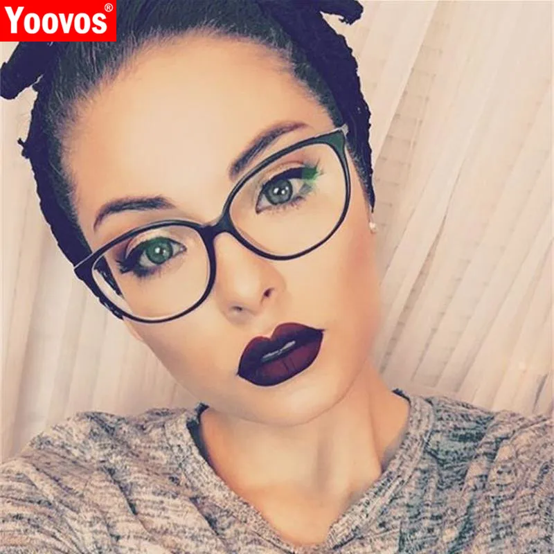 

Yoovos 2019 Cat Eye Spectacle Frame Glasses Frame Clear Lens Women Brand Eyewear Optical Frames Myopia Nerd Eyeglasses Frame