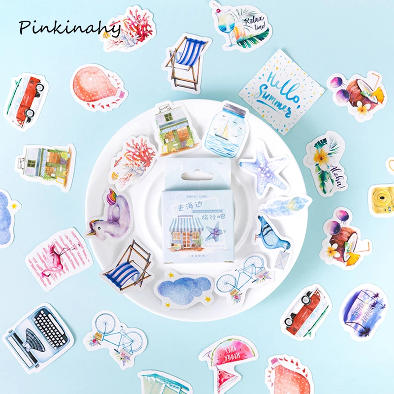 

The Beach of Travel Decorative Stickers Adhesive Stickers DIY Decoration Diary Stationery Stickers Children Gift HT024