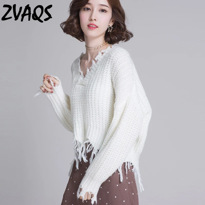 Aliexpress.com : Buy ZAVQS Sweater Spring Autumn 2018 Knitted Hollow ...