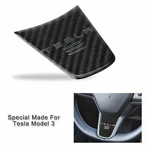 

For Tesla Model 3 Car Carbon Fiber Steering Wheel Decoration Cover Sticker